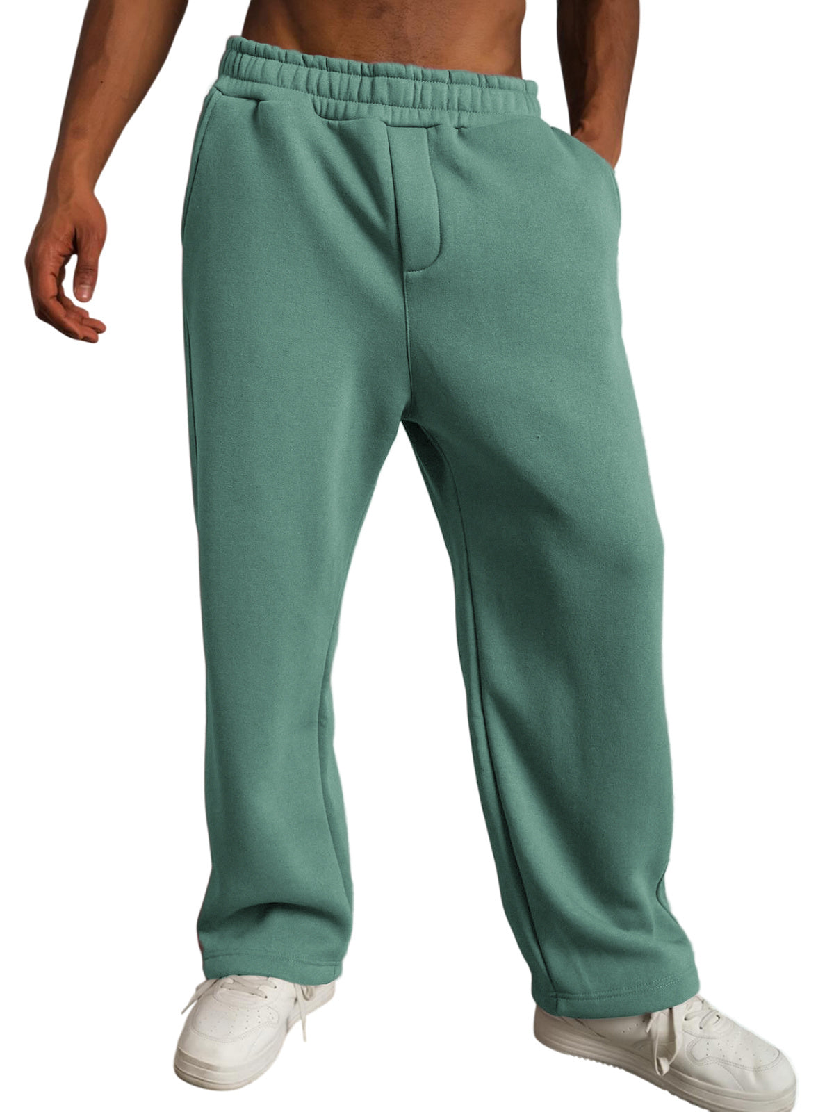 Men's Stylish Casual Solid Color Elastic Side Pocket Trousers