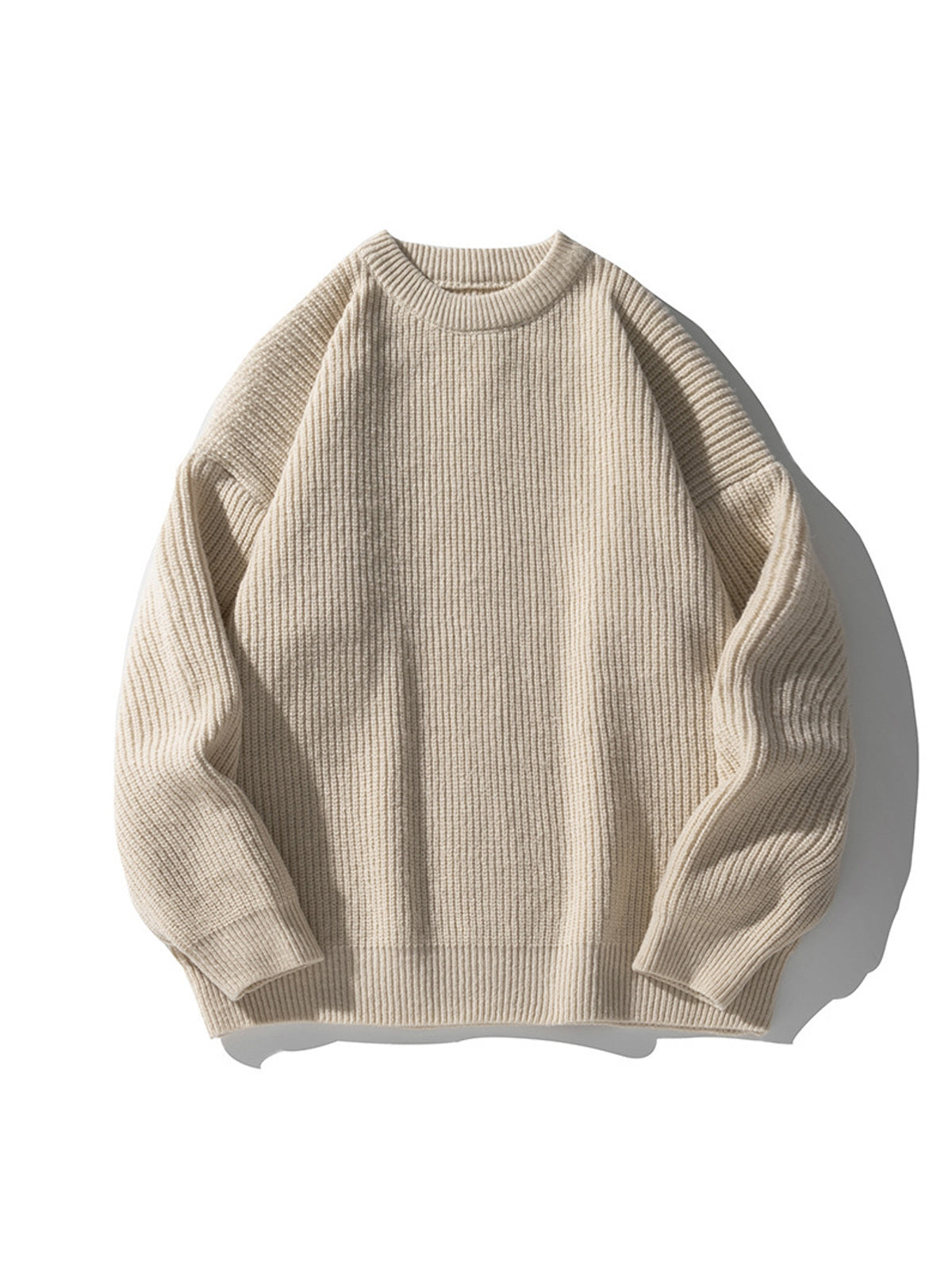 Men's Casual Round Neck Solid Color Comfortable Knitted Sweater