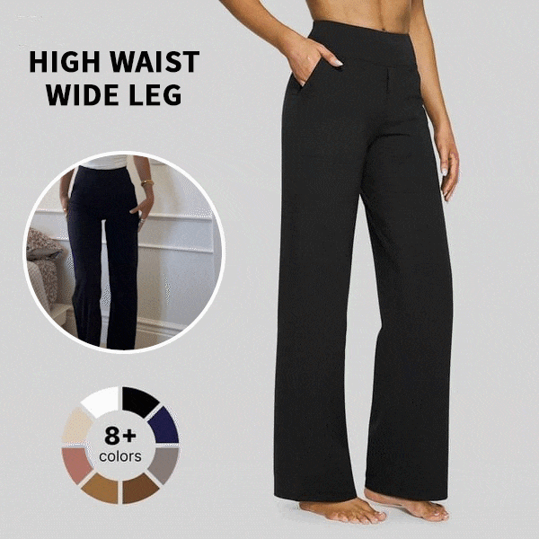 🎁Christmas Discounts🔥Women’s High-Waist Wide Leg Pants – Business Casual Yoga Dress Pants with Pockets