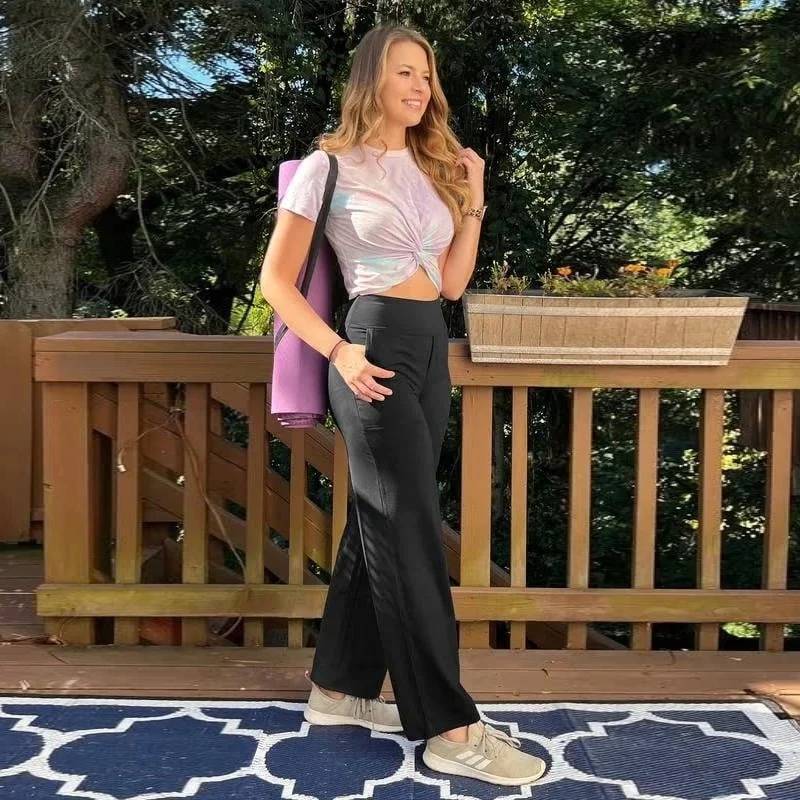 🎁Christmas Discounts🔥Women’s High-Waist Wide Leg Pants – Business Casual Yoga Dress Pants with Pockets