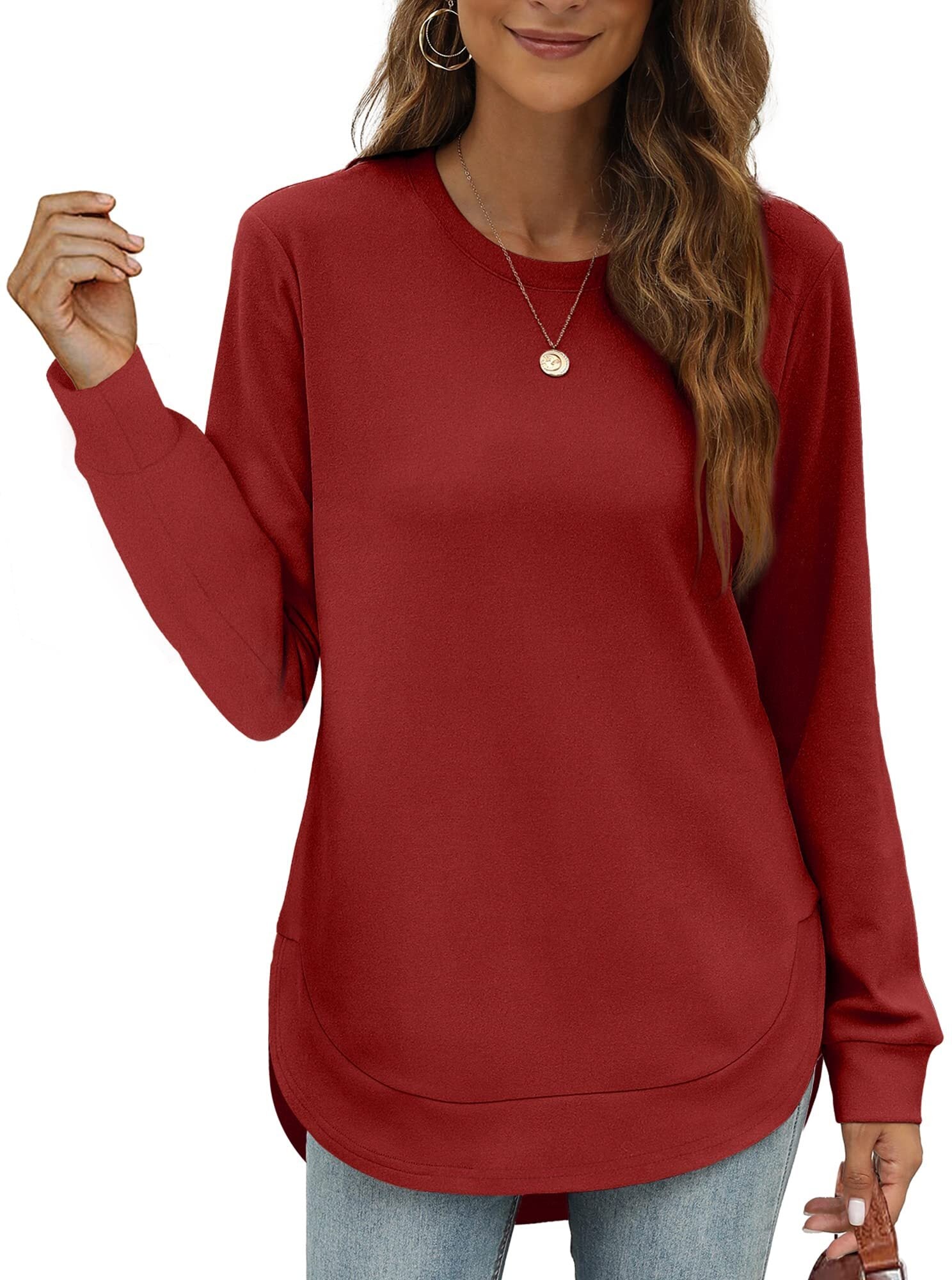 Women's High Low Curved Hem Tops (Buy 2 Free Shipping)