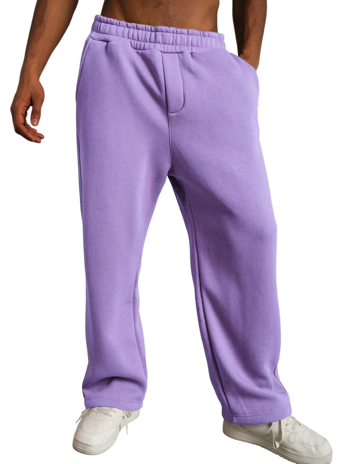 Men's Stylish Casual Solid Color Elastic Side Pocket Trousers