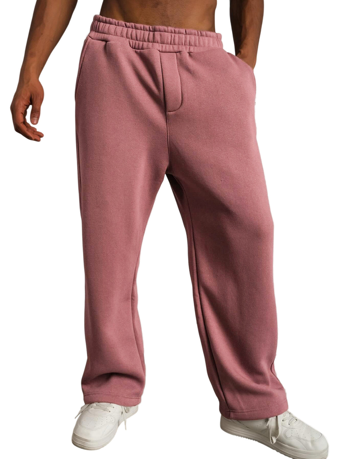 Men's Stylish Casual Solid Color Elastic Side Pocket Trousers