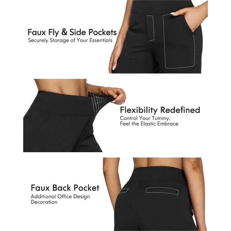 🎁Christmas Discounts🔥Women’s High-Waist Wide Leg Pants – Business Casual Yoga Dress Pants with Pockets