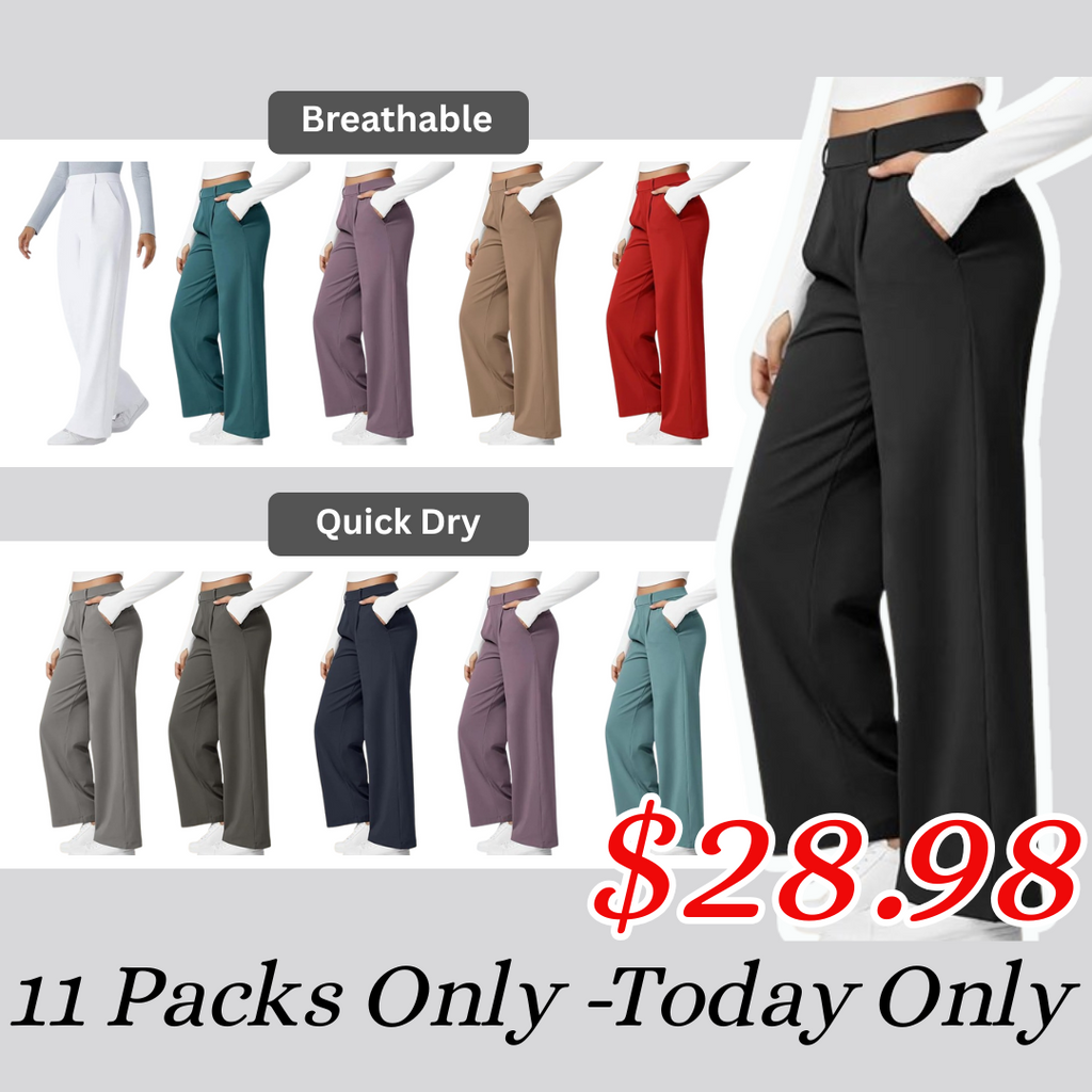 🎁Christmas Discounts🔥High Waisted Work Pants for Women Business Casual Outfits Office Dress Pants Trousers with Pockets