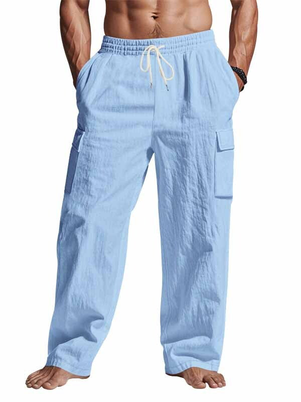 Men's Fashionable Casual Workwear Linen Fabric Trousers