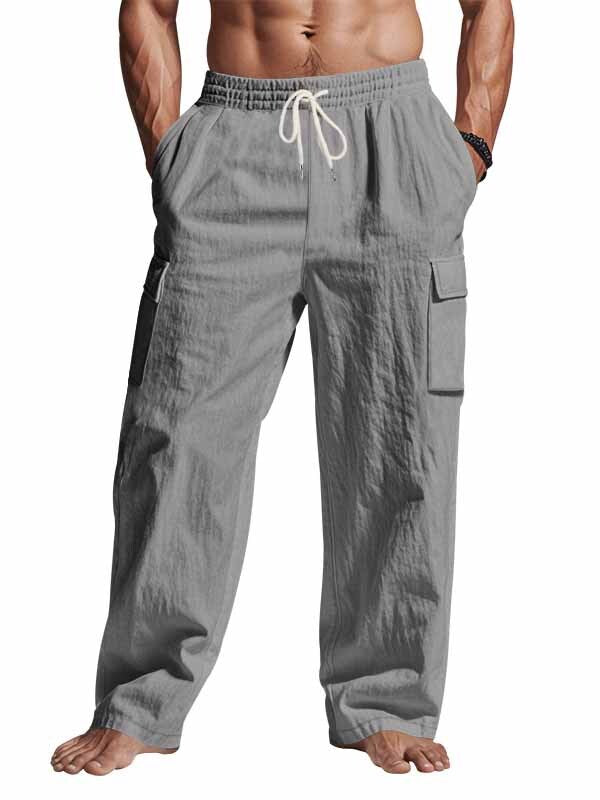 Men's Fashionable Casual Workwear Linen Fabric Trousers