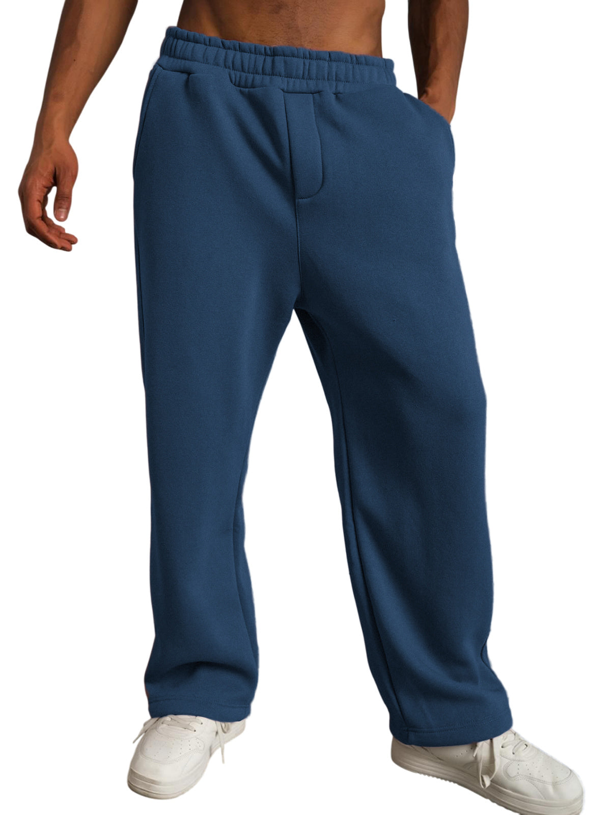 Men's Stylish Casual Solid Color Elastic Side Pocket Trousers