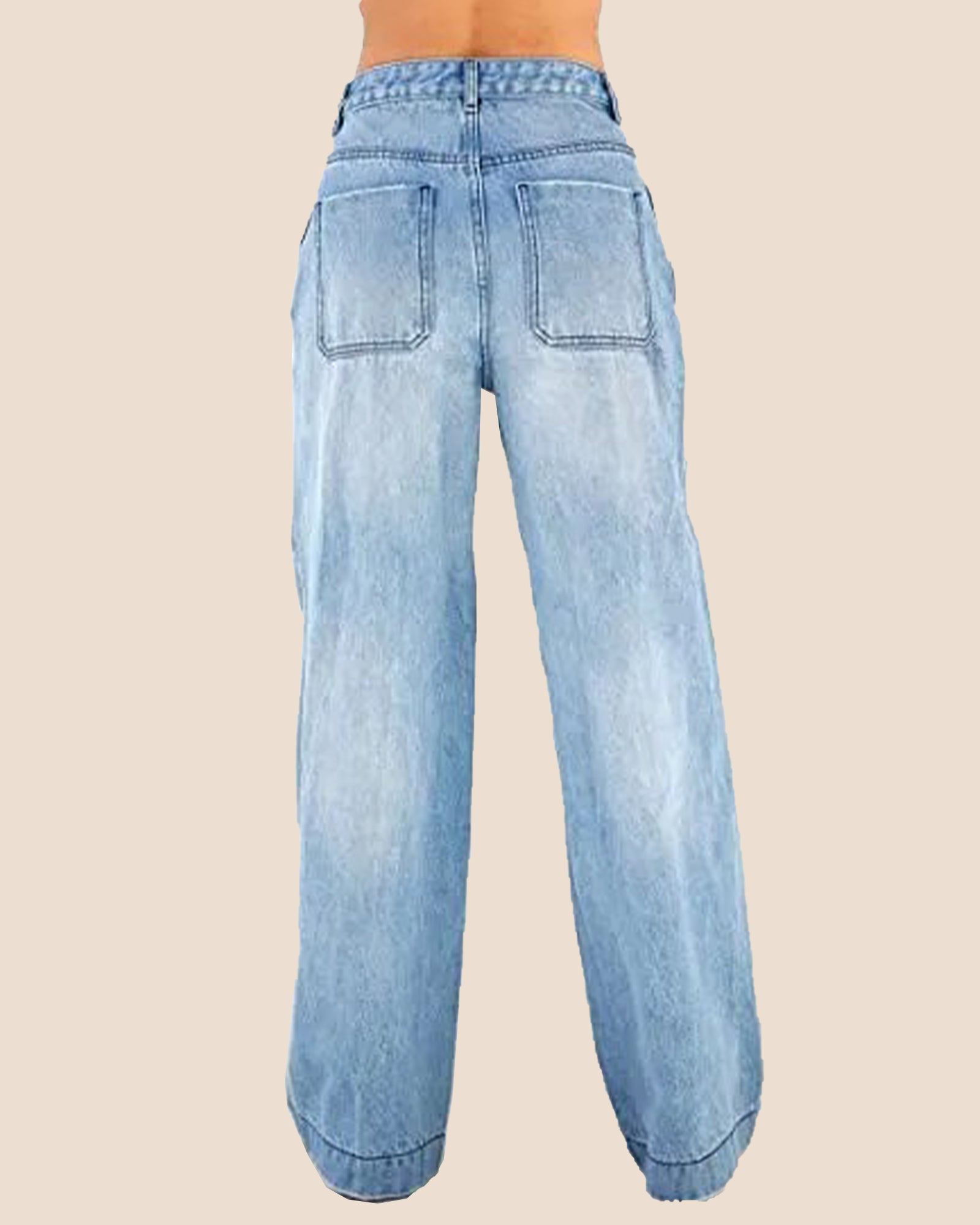High Waist Loose Wide Leg Mopping Jeans