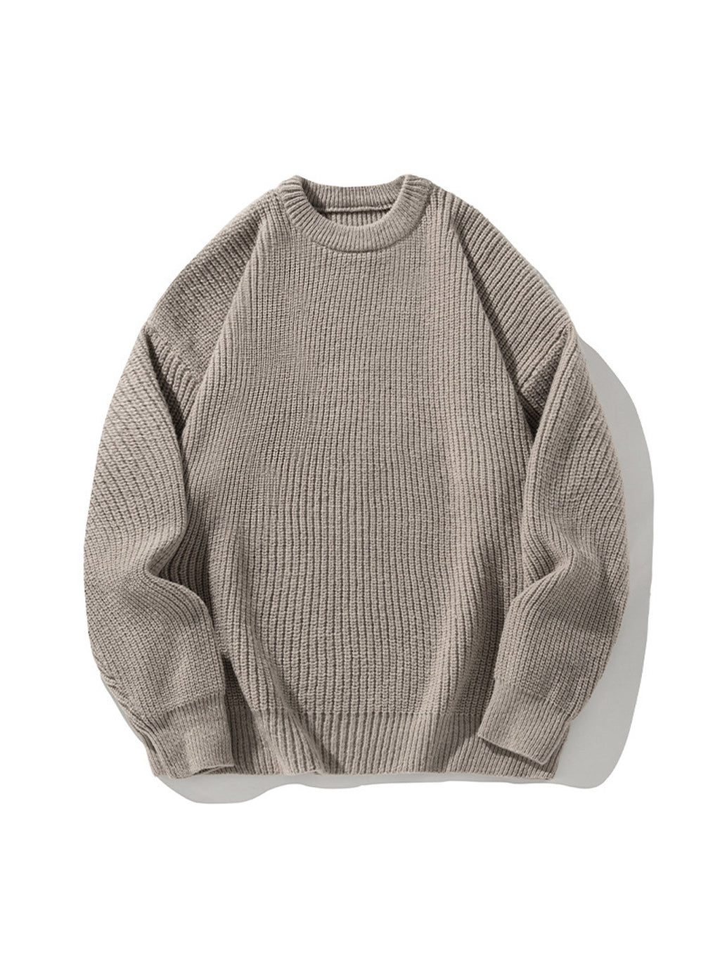 Men's Casual Round Neck Solid Color Comfortable Knitted Sweater