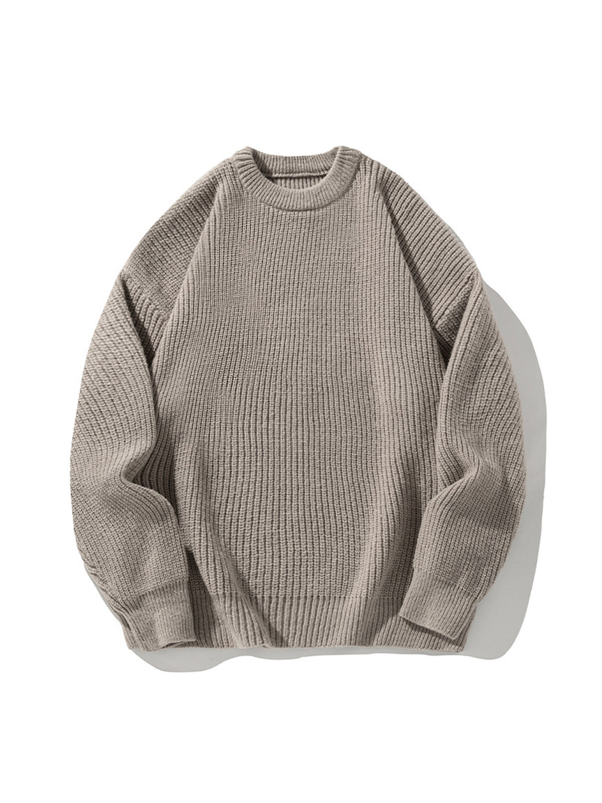 Men's Casual Round Neck Solid Color Comfortable Knitted Sweater