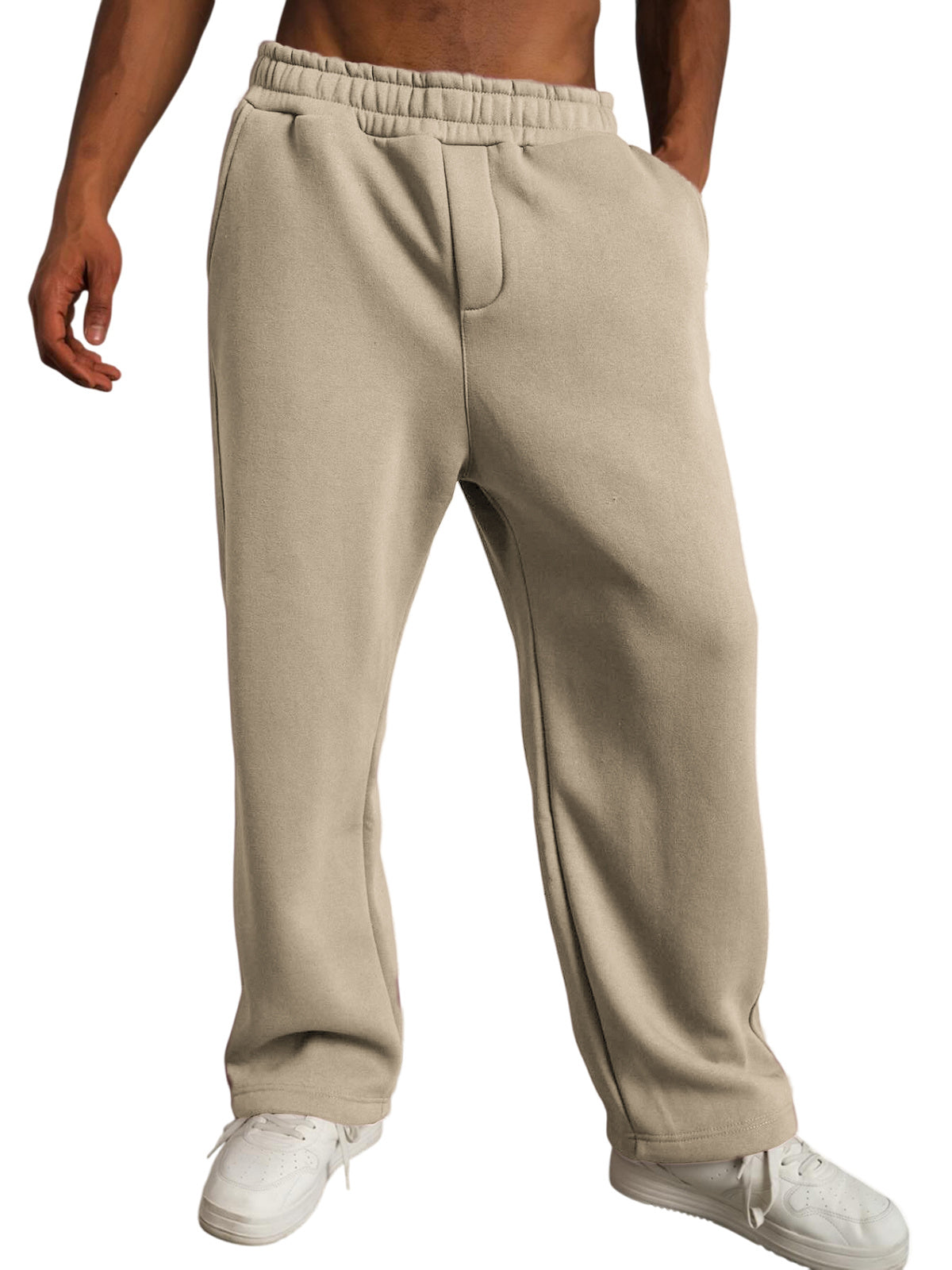 Men's Stylish Casual Solid Color Elastic Side Pocket Trousers