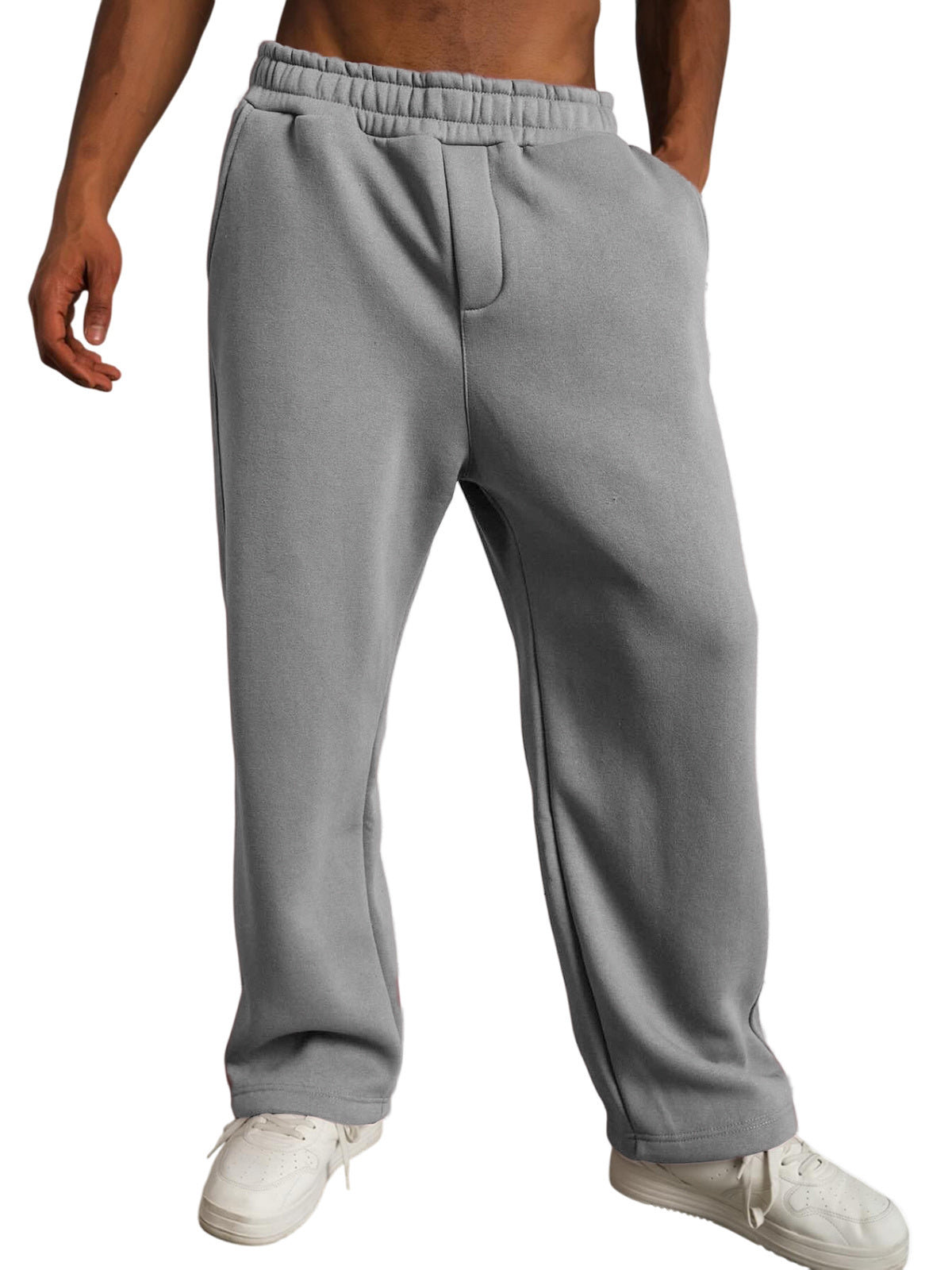 Men's Stylish Casual Solid Color Elastic Side Pocket Trousers