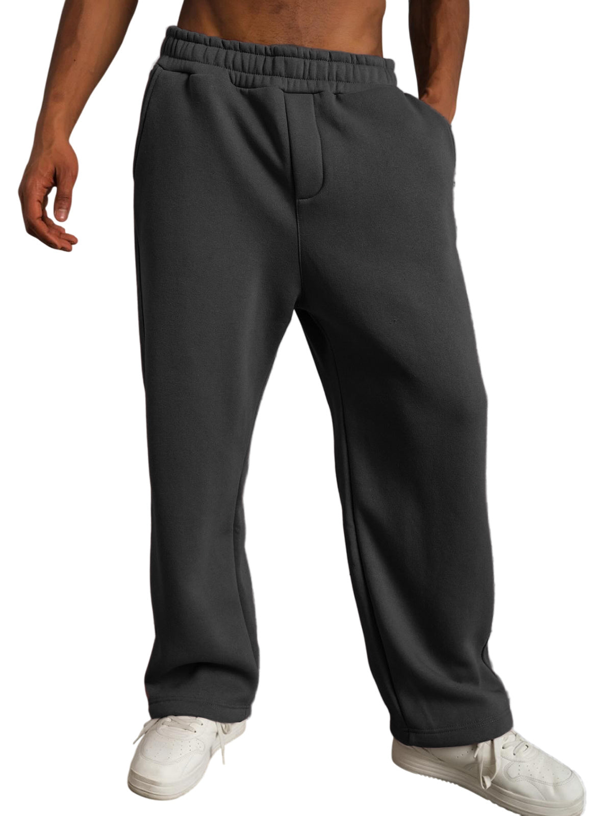 Men's Stylish Casual Solid Color Elastic Side Pocket Trousers