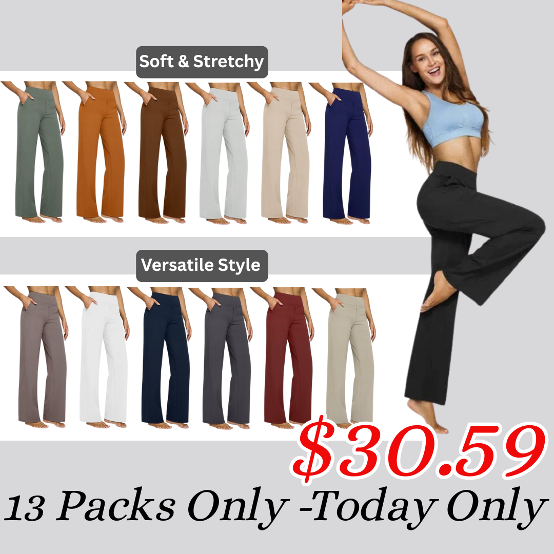 🎁Christmas Discounts🔥Women’s High-Waist Wide Leg Pants – Business Casual Yoga Dress Pants with Pockets