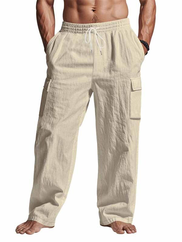 Men's Fashionable Casual Workwear Linen Fabric Trousers