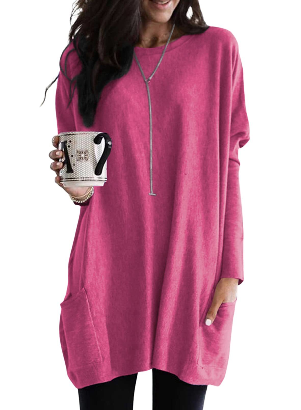 Women's Lightweight Long Sleeve Tunic Top (Buy 3 Free Shipping)