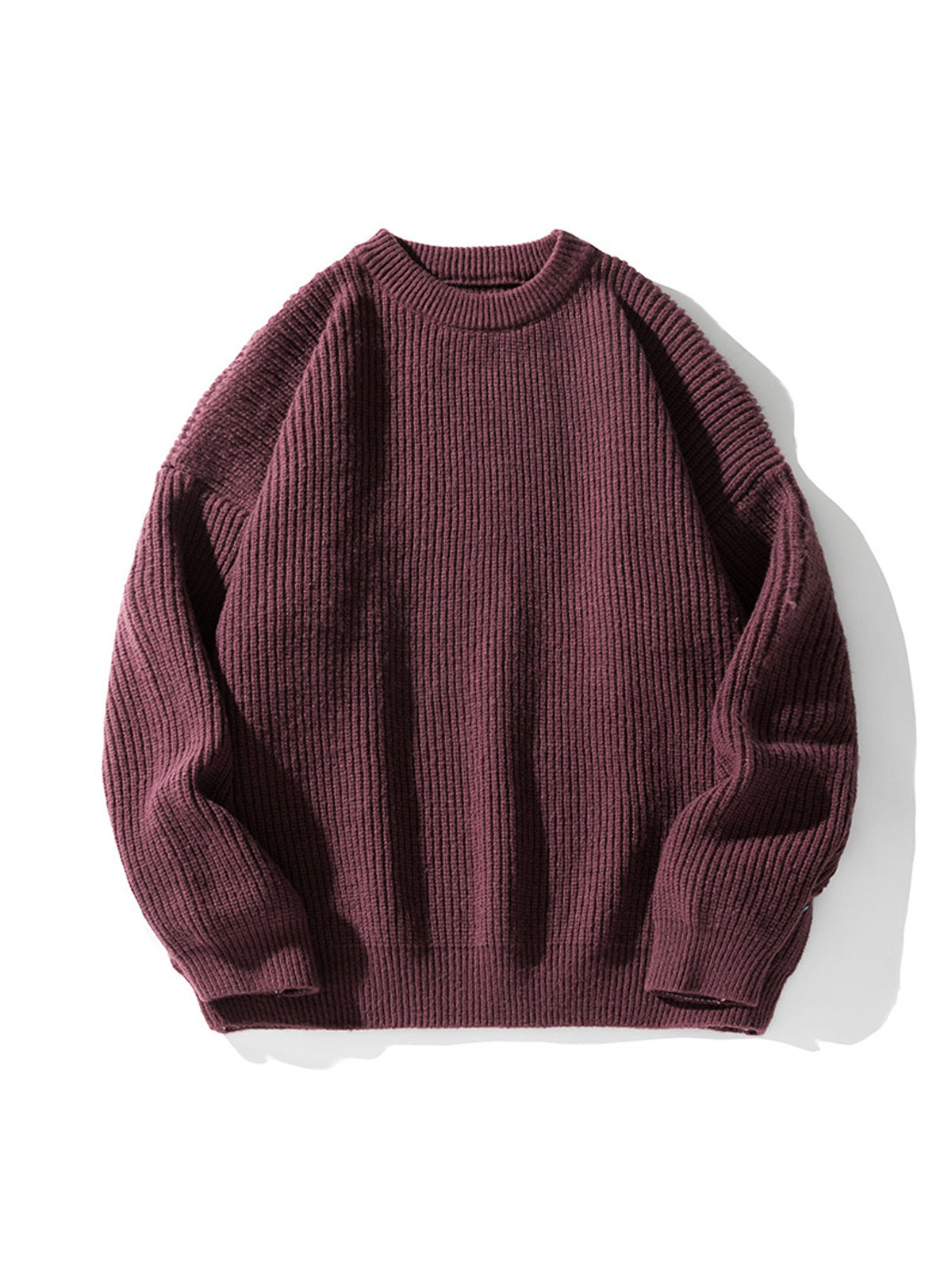Men's Casual Round Neck Solid Color Comfortable Knitted Sweater