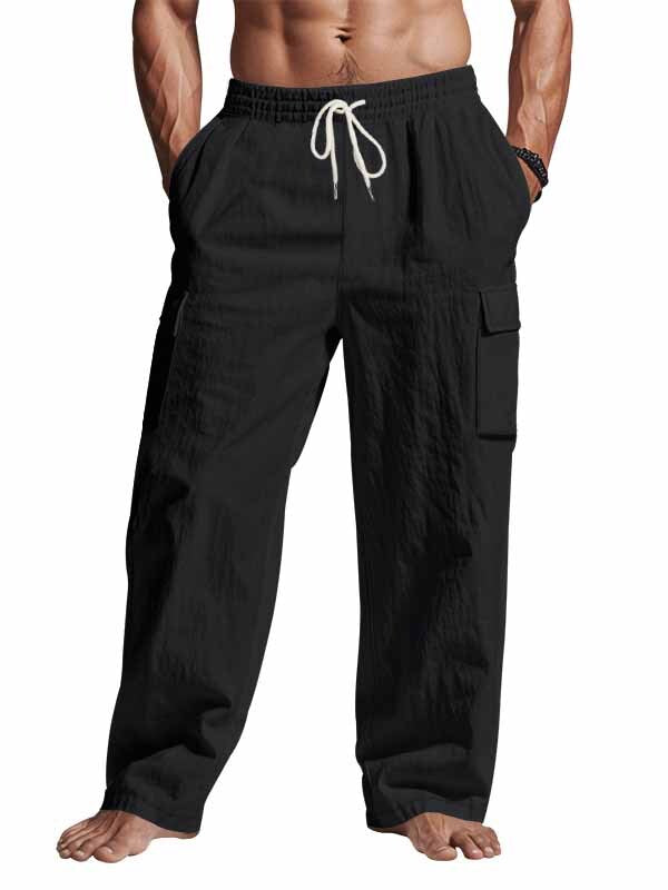 Men's Fashionable Casual Workwear Linen Fabric Trousers