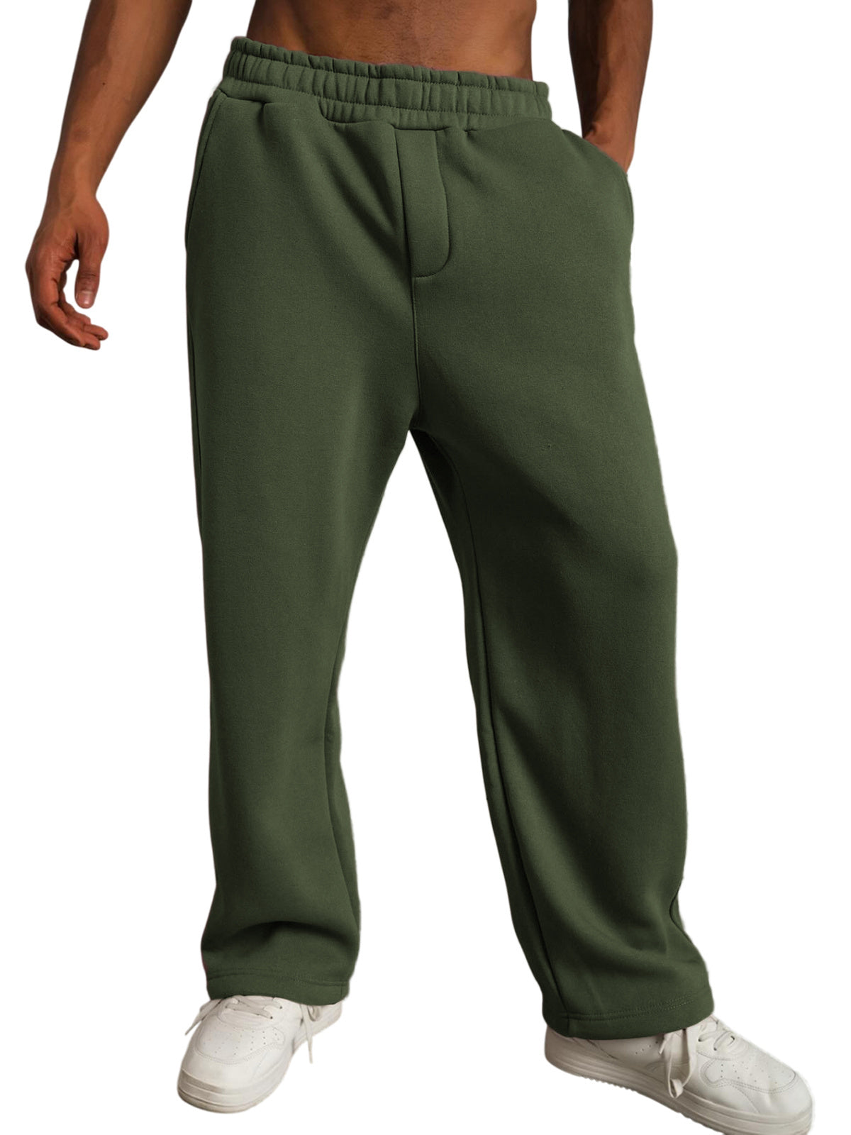 Men's Stylish Casual Solid Color Elastic Side Pocket Trousers